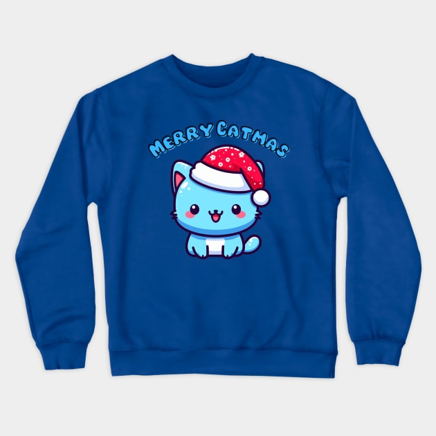 Cute catmas cat Crewneck Sweatshirt by Japanese Fever